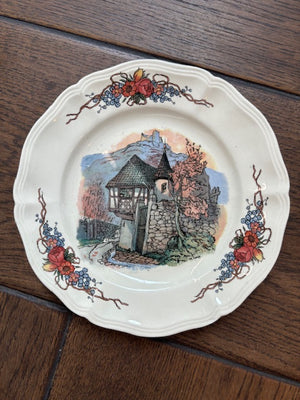 Brocante Gramon - Vintage/antique French Sarreguemines 21cm plates - Set of 10