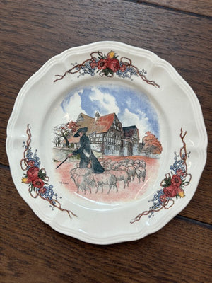 Brocante Gramon - Vintage/antique French Sarreguemines 21cm plates - Set of 10