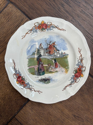 Brocante Gramon - Vintage/antique French Sarreguemines 21cm plates - Set of 10