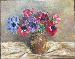 Brocante Gramon - Vintage French Pretty Floral Painting