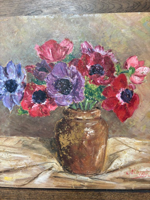 Brocante Gramon - Vintage French Pretty Floral Painting