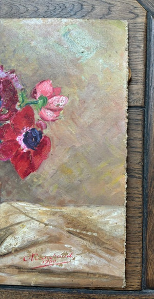 Brocante Gramon - Vintage French Pretty Floral Painting