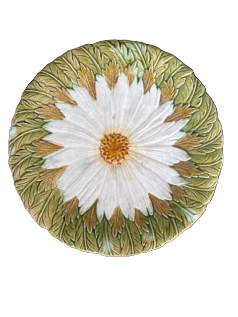 Brocante Gramon - Antique French Sunflower Majolica Plate