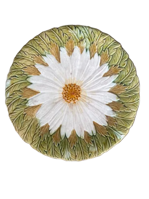 Brocante Gramon - Antique French Sunflower Majolica Plate