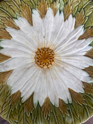 Brocante Gramon - Antique French Sunflower Majolica Plate