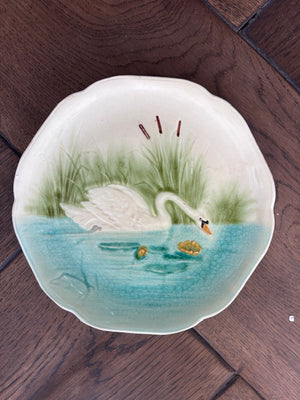 Brocante Gramon - Antique / Vintage French Swan Plate