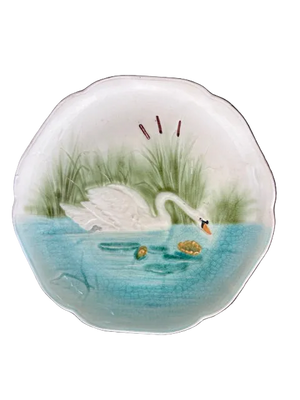 Brocante Gramon - Antique / Vintage French Swan Plate