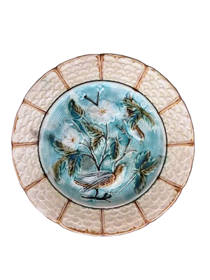 Brocante Gramon - Antique French Majolica Birds Plate