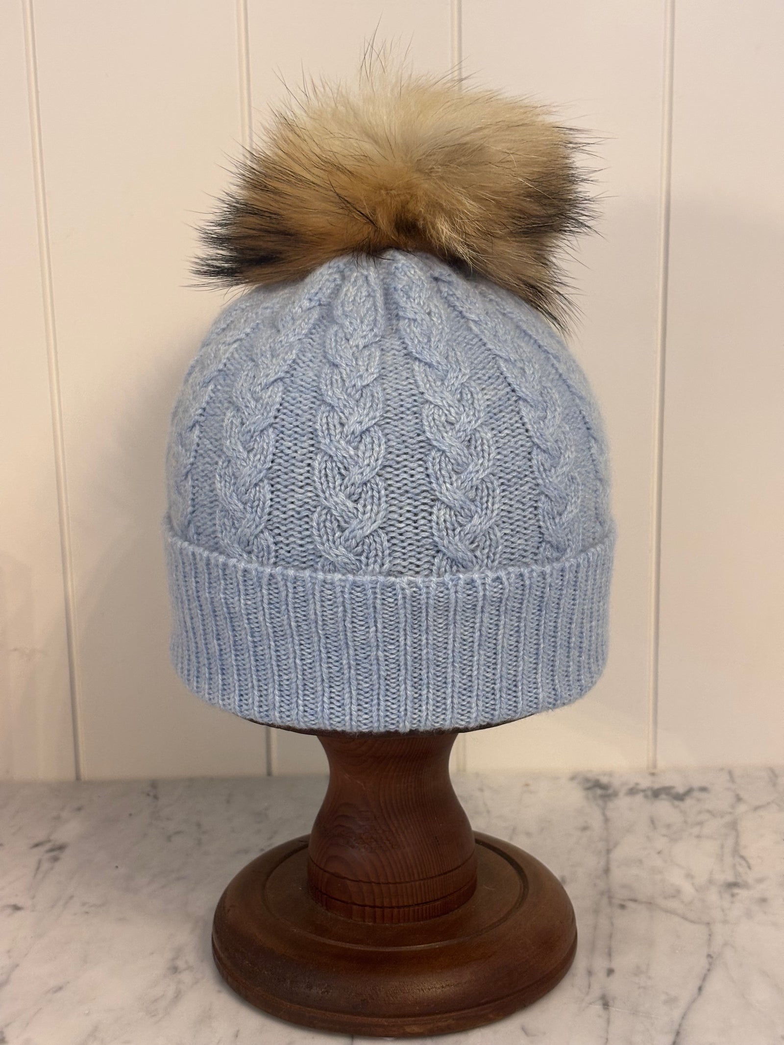 Brocante Gramon - SCA 3-ply Beanies | Powder Blue Cable Knit