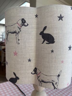 Brocante Gramon - English Linen Scalloped Lampshades - Bunny and Jack Russell