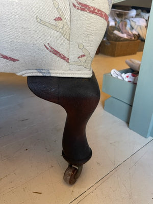 Brocante Gramon - Skier Linen Antique Wing Armchair
