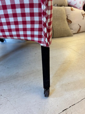 Brocante Gramon - Red and White Gingham Antique Bedroom Chair