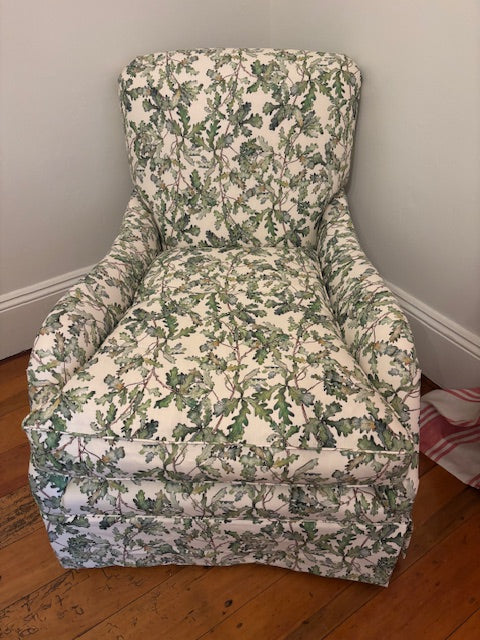 Brocante Gramon - Oak leaf English linen country house chair