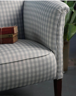 Brocante Gramon - Vintage Armchair in Pale Blue Gingham