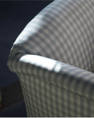 Brocante Gramon - Vintage Armchair in Pale Blue Gingham