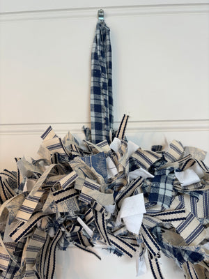 Brocante Gramon - Christmas Rag Wreath - Blues