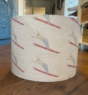 Brocante Gramon - English Linen Skier Drum lampshade