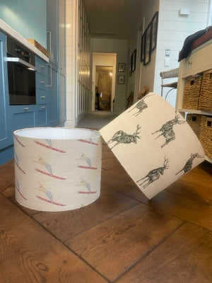 Brocante Gramon - English Linen Skier Drum lampshade