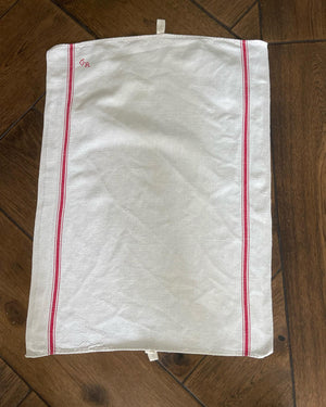 Brocante Gramon - Antique/Vintage French Linen Tea Towels #GR - Set of 2