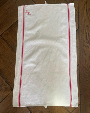 Brocante Gramon - Antique/Vintage French Linen Tea Towels #GR - large - Set of 7