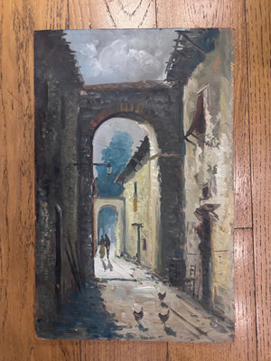 Brocante Gramon - Vintage oil painting on board