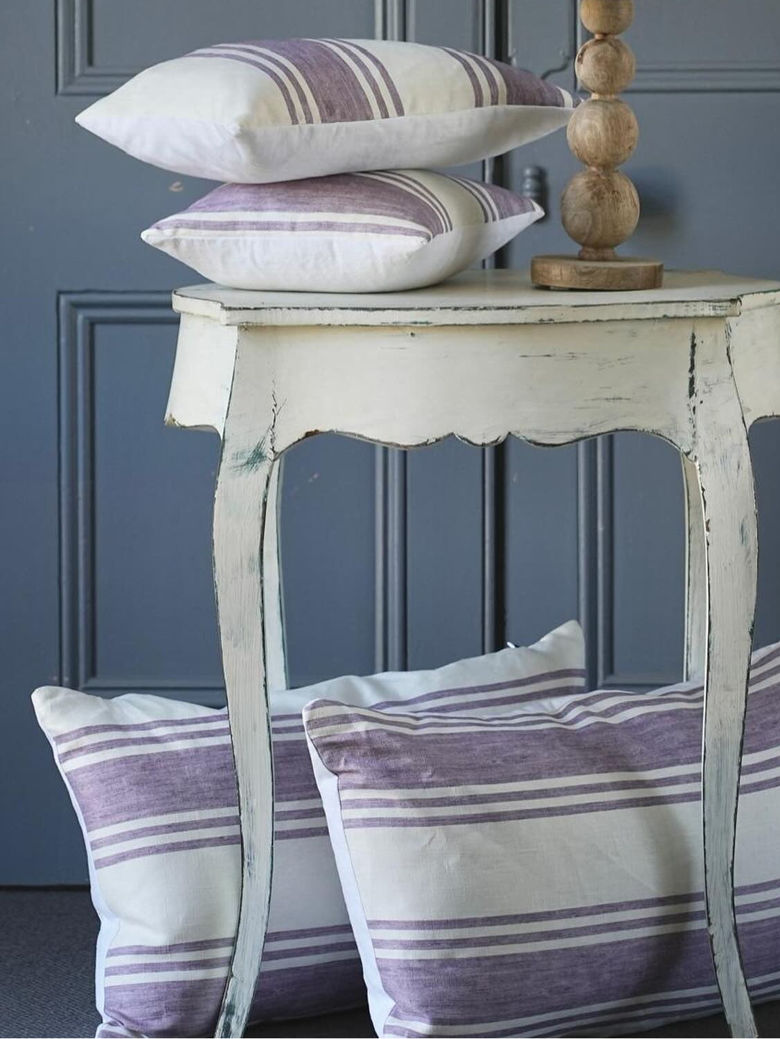 Brocante Gramon - Cabbages & Roses Lilac Striped Cushions