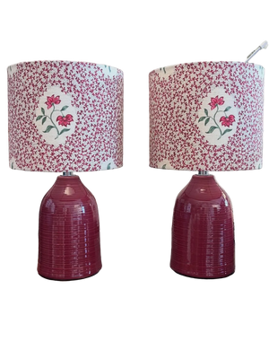 Brocante Gramon - Pretty English Linen Lampshade (2 available)