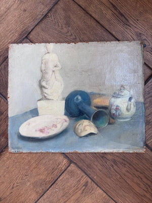 Brocante Gramon - Vintage French mask still-life painting on canvas