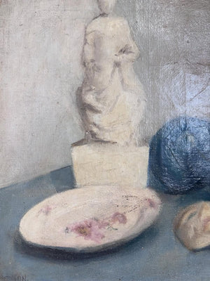 Brocante Gramon - Vintage French mask still-life painting on canvas