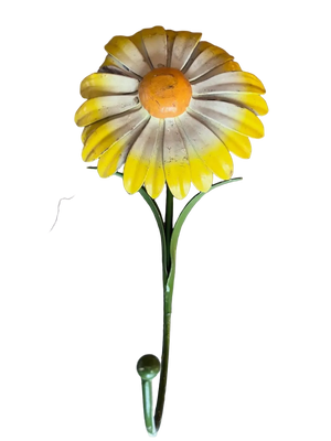 Brocante Gramon - Vintage French Toleware Daisy Wall Hook