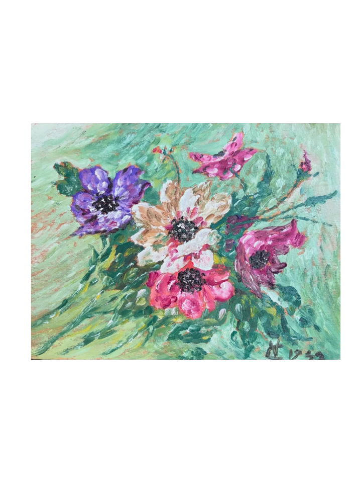 Brocante Gramon - Vintage French Floral painting on board