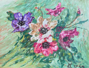 Brocante Gramon - Vintage French Floral painting on board