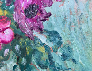 Brocante Gramon - Vintage French Floral painting on board