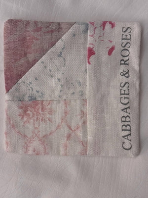 Brocante Gramon - Cabbages & Roses fabric coasters