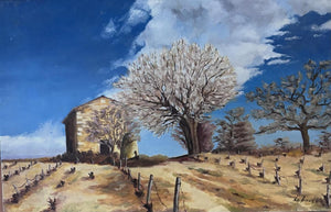 Brocante Gramon - Vintage French rural farm scene painting on canvas