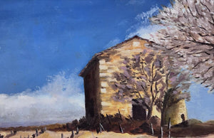 Brocante Gramon - Vintage French rural farm scene painting on canvas