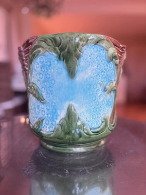 Brocante Gramon - Antique French Majolica floral pot