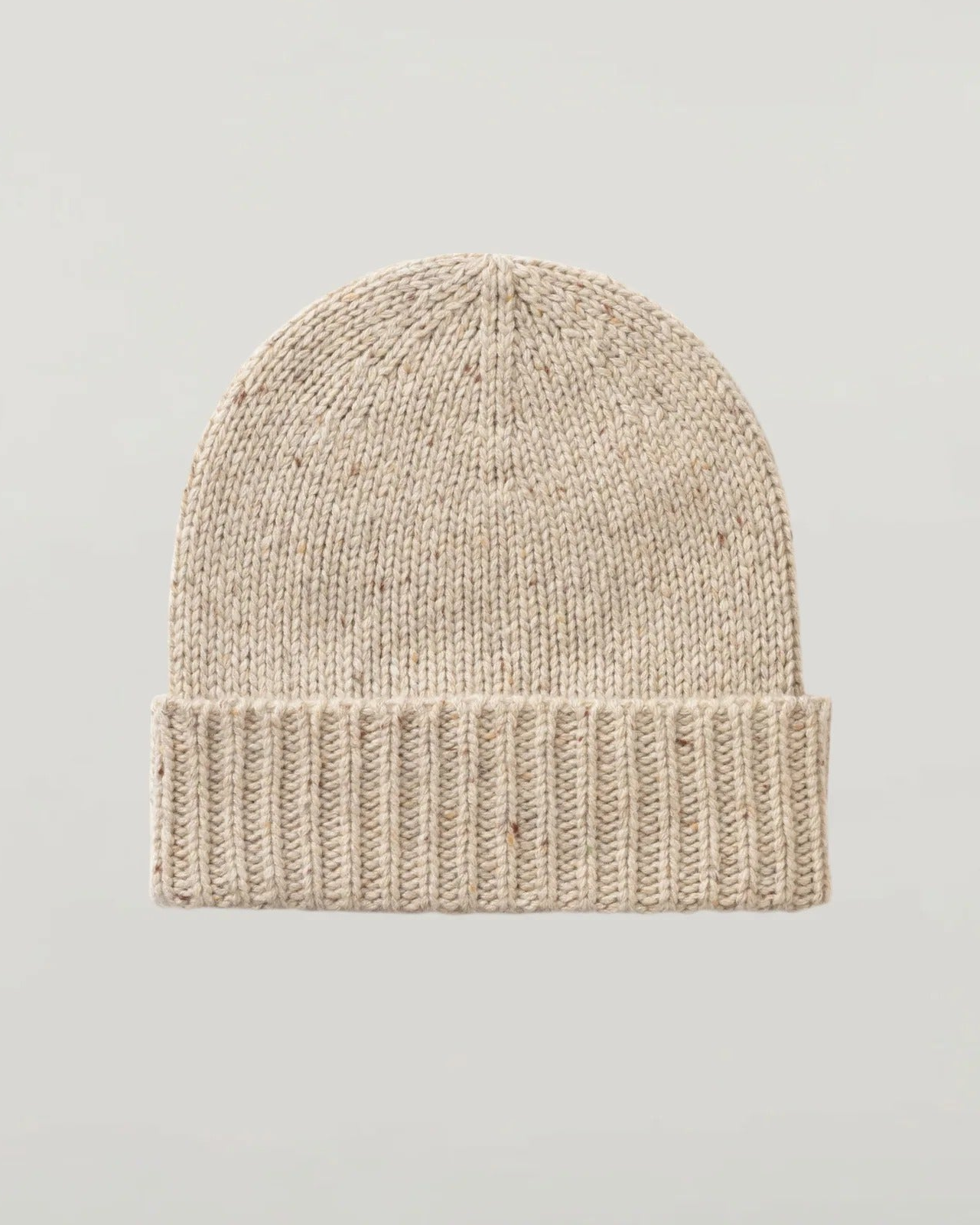 Brocante Gramon - Unisex chunky Donegal Cashmere Ribbed Hat - Cream