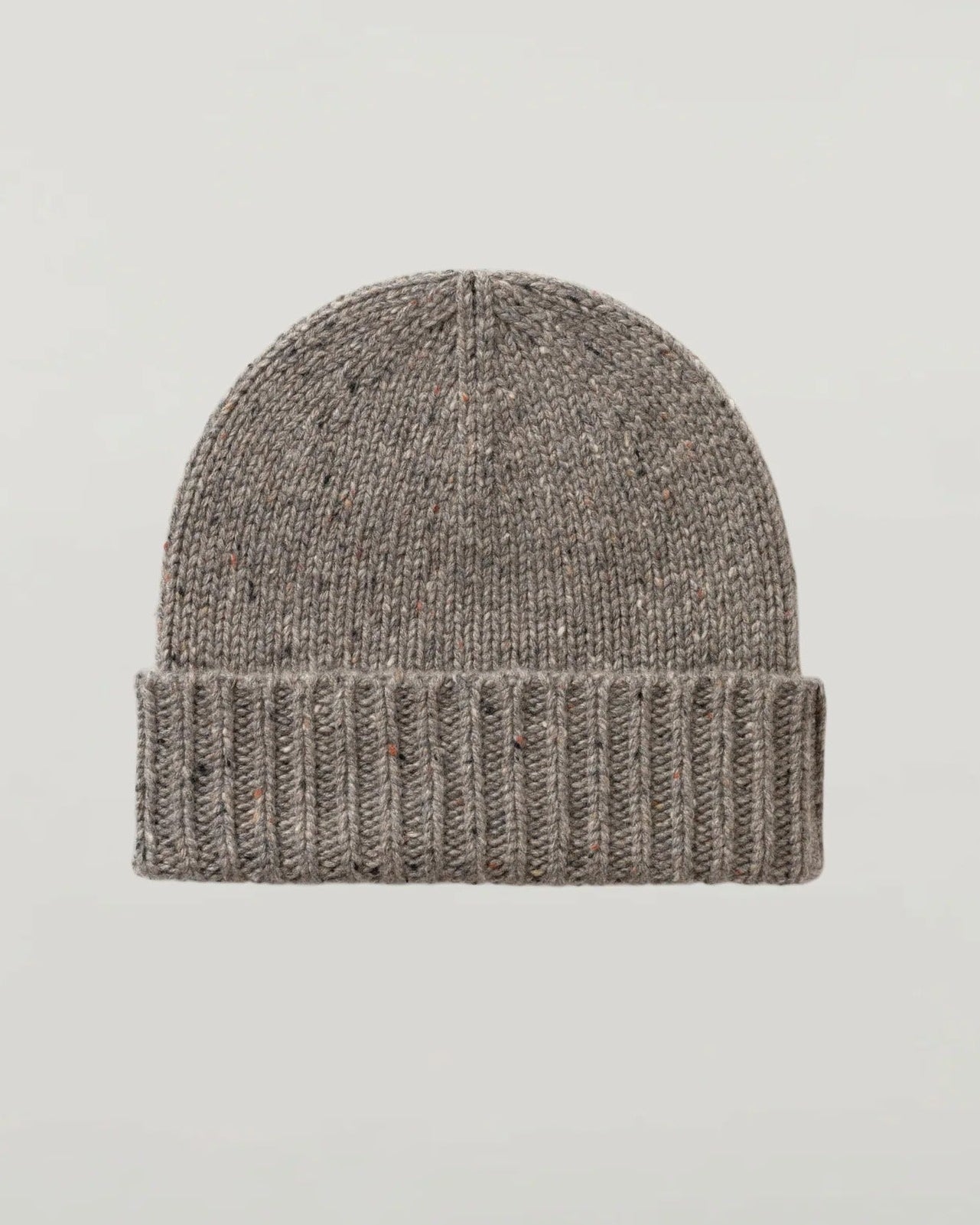 Brocante Gramon - Unisex chunky Donegal Cashmere Ribbed Hat - Peregine Brown