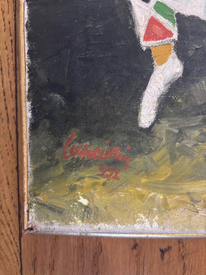 Brocante Gramon - Vintage Venetian Court Jester Painting