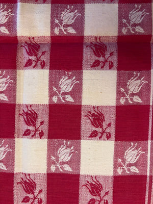 Brocante Gramon - Red check vintage French tea towels