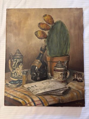 Brocante Gramon - Vintage French Oil Painting on Canvas