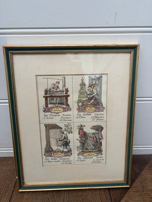 Brocante Gramon - Vintage French Occupations Prints Turner, Potter, Rope-Maker and Tailor