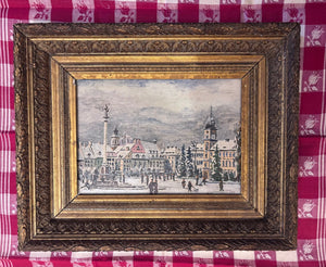 Brocante Gramon - Vintage French Oil Painting of Winter Scene