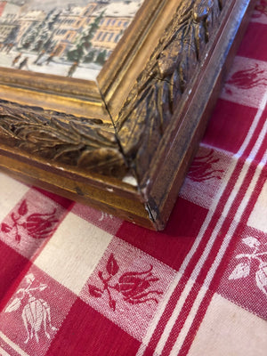 Brocante Gramon - Vintage French Oil Painting of Winter Scene