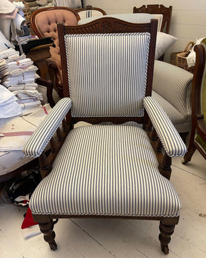 Brocante Gramon - European Linen Ticking Armchair