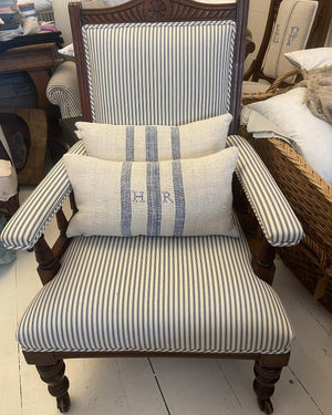 Brocante Gramon - European Linen Ticking Armchair