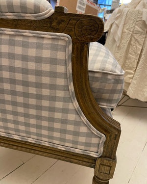 Brocante Gramon - Pale Blue Gingham Armchair