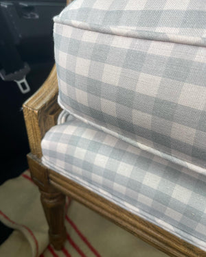 Brocante Gramon - Pale Blue Gingham Armchair