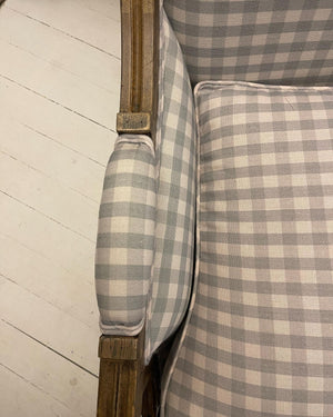 Brocante Gramon - Pale Blue Gingham Armchair